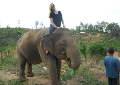Bareback elephant riding