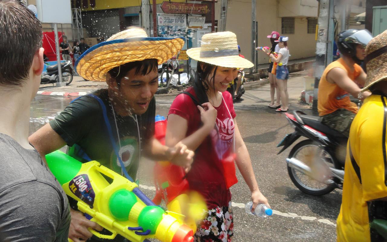 Songkran water fight