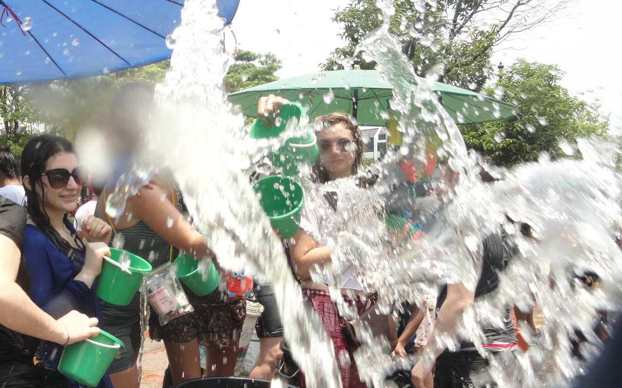 Songkran water fight